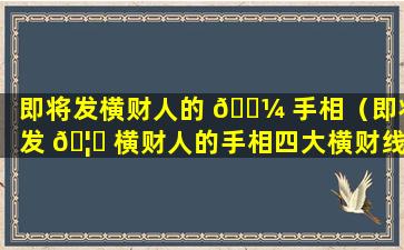 即将发横财人的 🐼 手相（即将发 🦈 横财人的手相四大横财线）